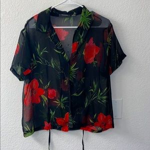 Sheer button up vintage blouse